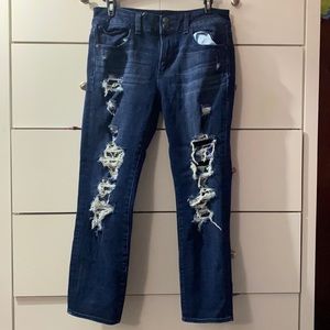 American Eagle Distressed Artist-Crop Jeans